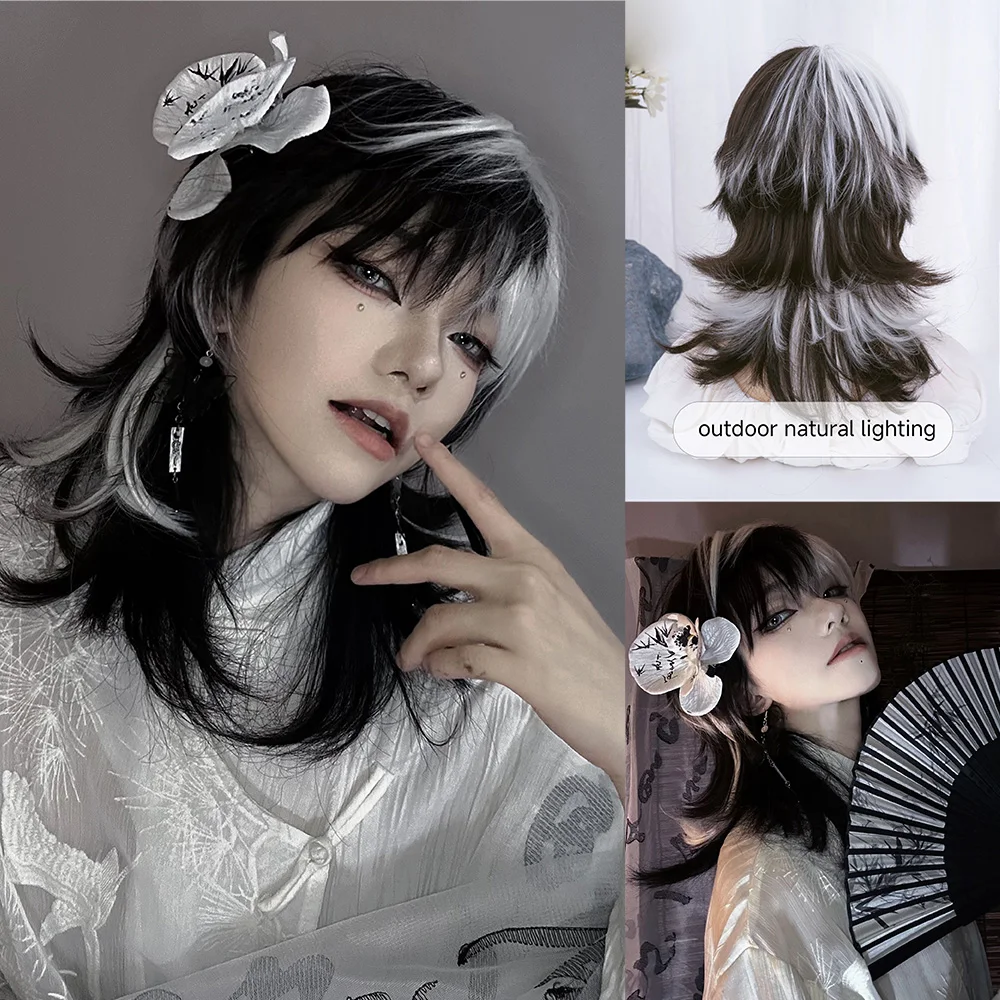 16Inch Black and White Color S - огляд і ціна Synthetic Braided Wigs For Black Women