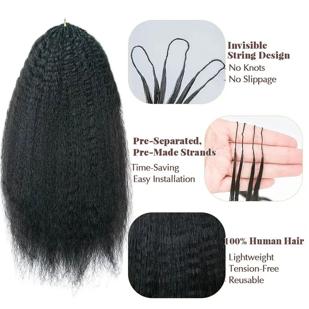 Knotless Kinky Straight Feathe - огляд і ціна Human Hair Wigs