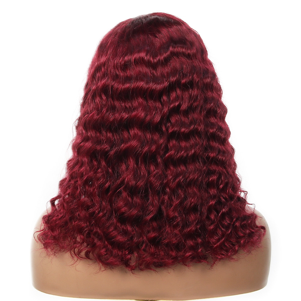 99j Burgundy Deep Bob Wig Huma - огляд і ціна Glueless Wear And Go Human Hair Wig