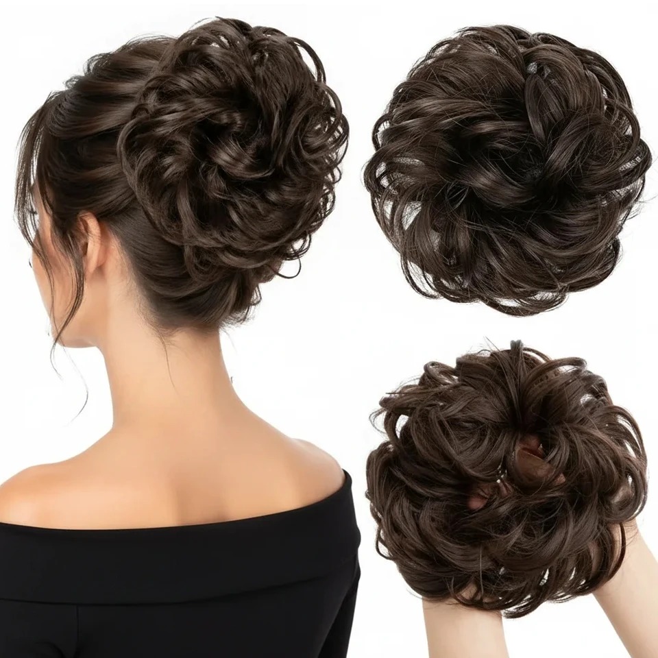 Elegant Curly Wave Messy Bun H - огляд і ціна Claw Clip Messy Bun Hair Piece