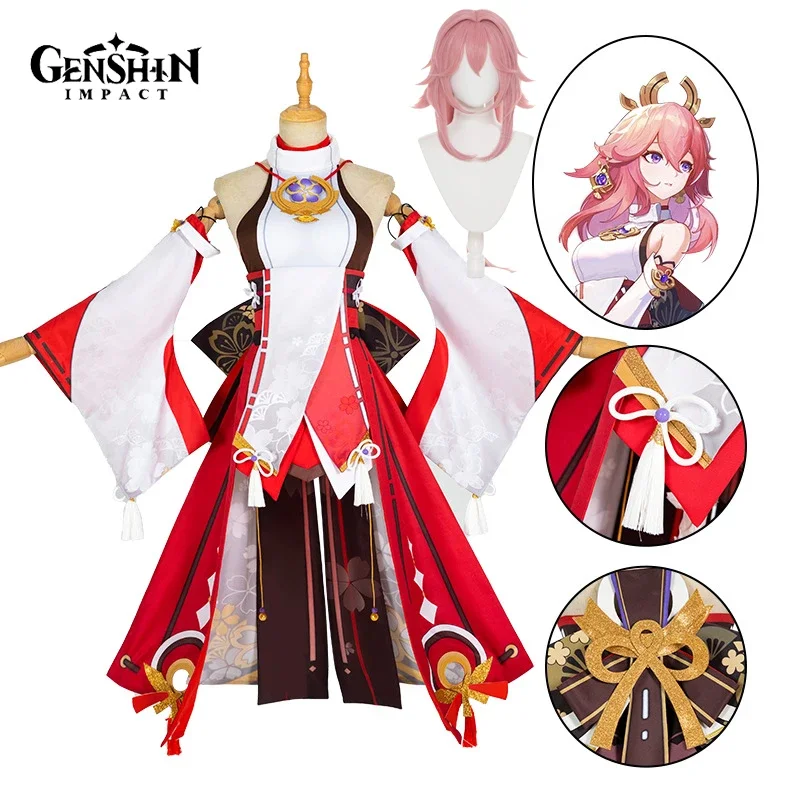Yae Miko Cosplay Costume Game  - огляд і ціна Synthetic Wigs