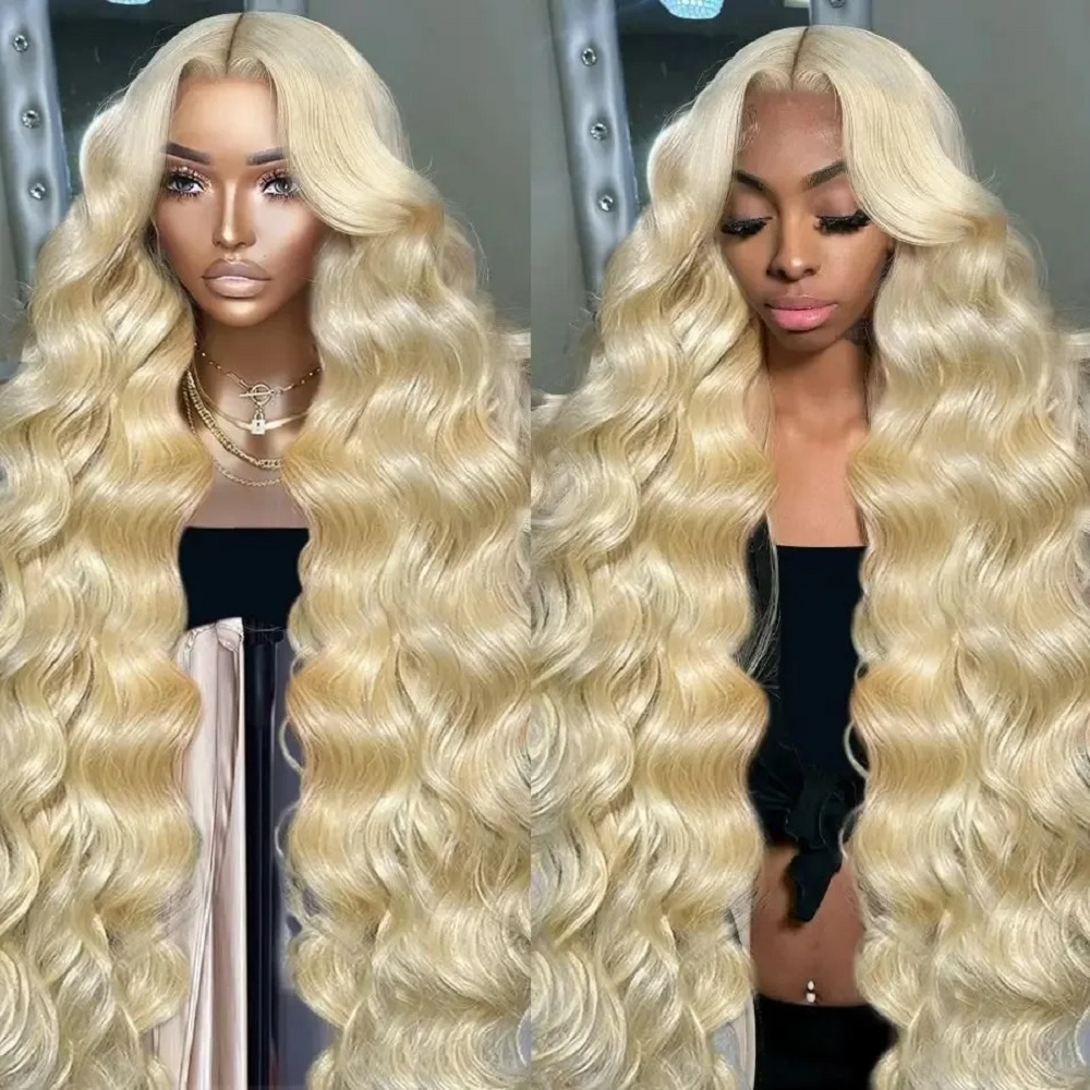 46 Inch HD Blonde 13x4 Lace Fr - огляд і ціна 613 Blonde Body Wave Lace Front Wig