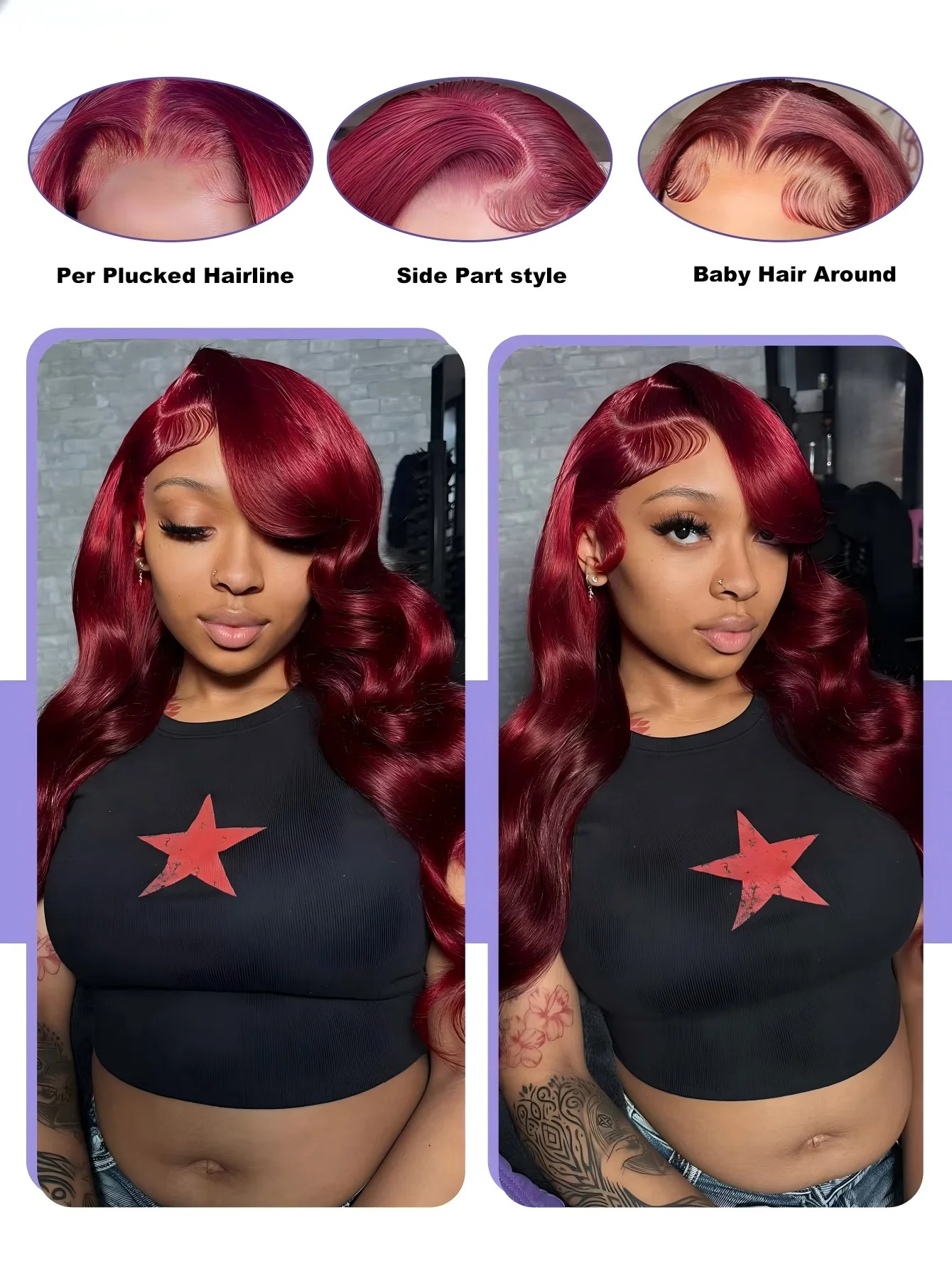 HD Transparent 99J Burgundy Bo - огляд і ціна Hd Lace Frontal Wig Human Hair Pre Plucked