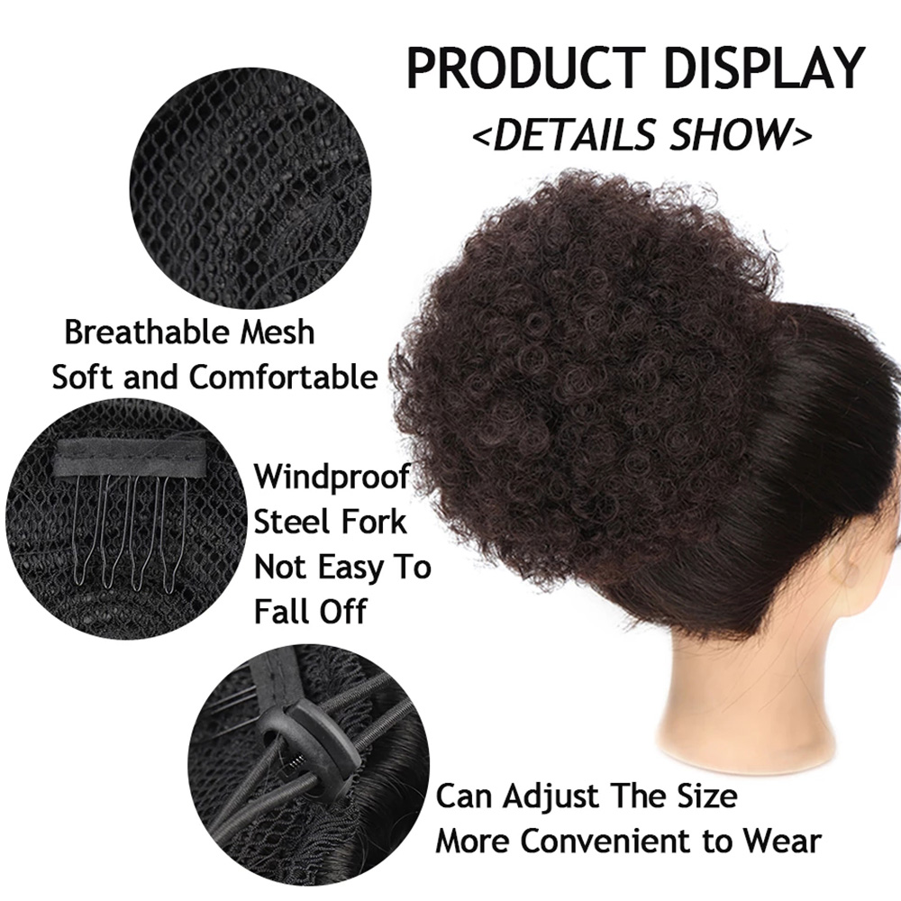 Synthetic 10Inch Big Afro Puff - огляд і ціна Drawstring Afro Curly Puff Ponytail